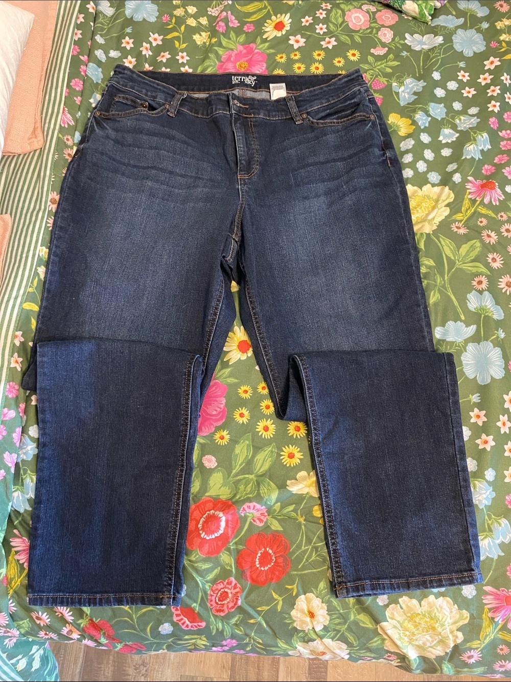 Terra & Sky Dark Indigo Straight Leg Jeans